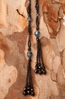 Black & Blue Flapper Necklace