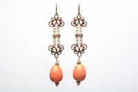 Art Deco Handmade Lampwork Glass Drop or Dangle Earrings