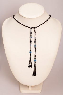 Black & Blue Flapper Necklace