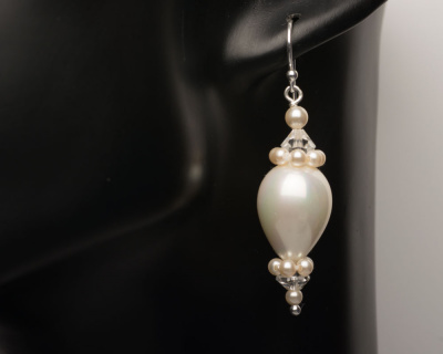 Vintage Wedding Pearl Dangle Earrings