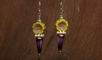 Handmade Lovely BOHO Flower Dangle or Drop Earrings
