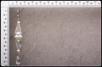 Retro Crystal & Pearl Vintage Style Silver Dangle Earrings